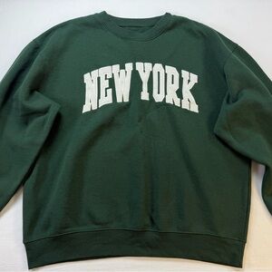 New York Popular Forest Green Crew Neck Sweatshirt XL